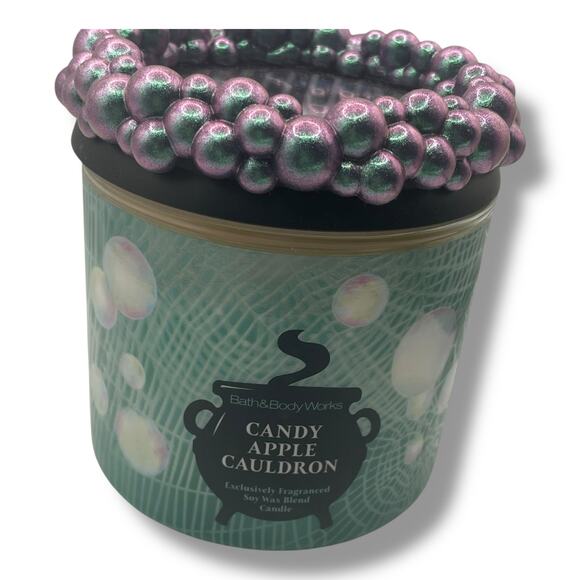 Bath & Body Works Candy Apple Cauldron 3 Wick Candle Decorative Limited Ed BBW - Picture 6 of 12